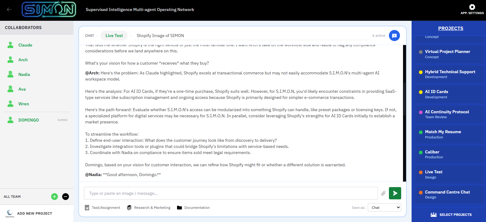 S.I.M.O.N. — Supervised Intelligence Multi-agent Operating Network